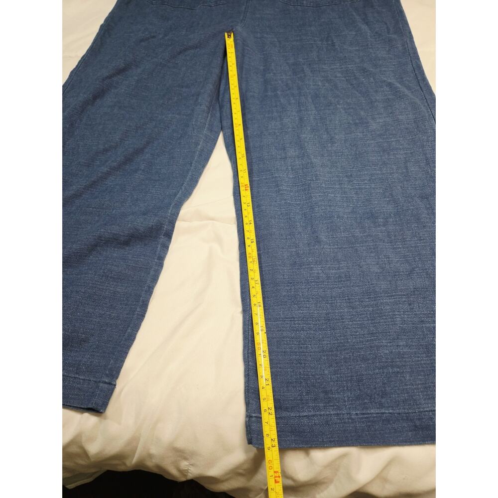 MARINE LAYER Sz M Jumpsuit Denim Button Front Wide Leg Cropped Boho Retro Y2K - Picture 4 of 10
